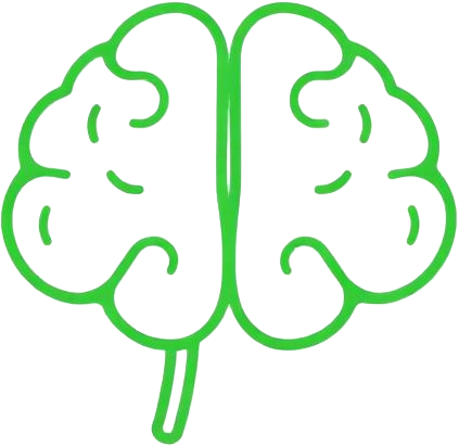 Mindropic logo, a green outlined brain