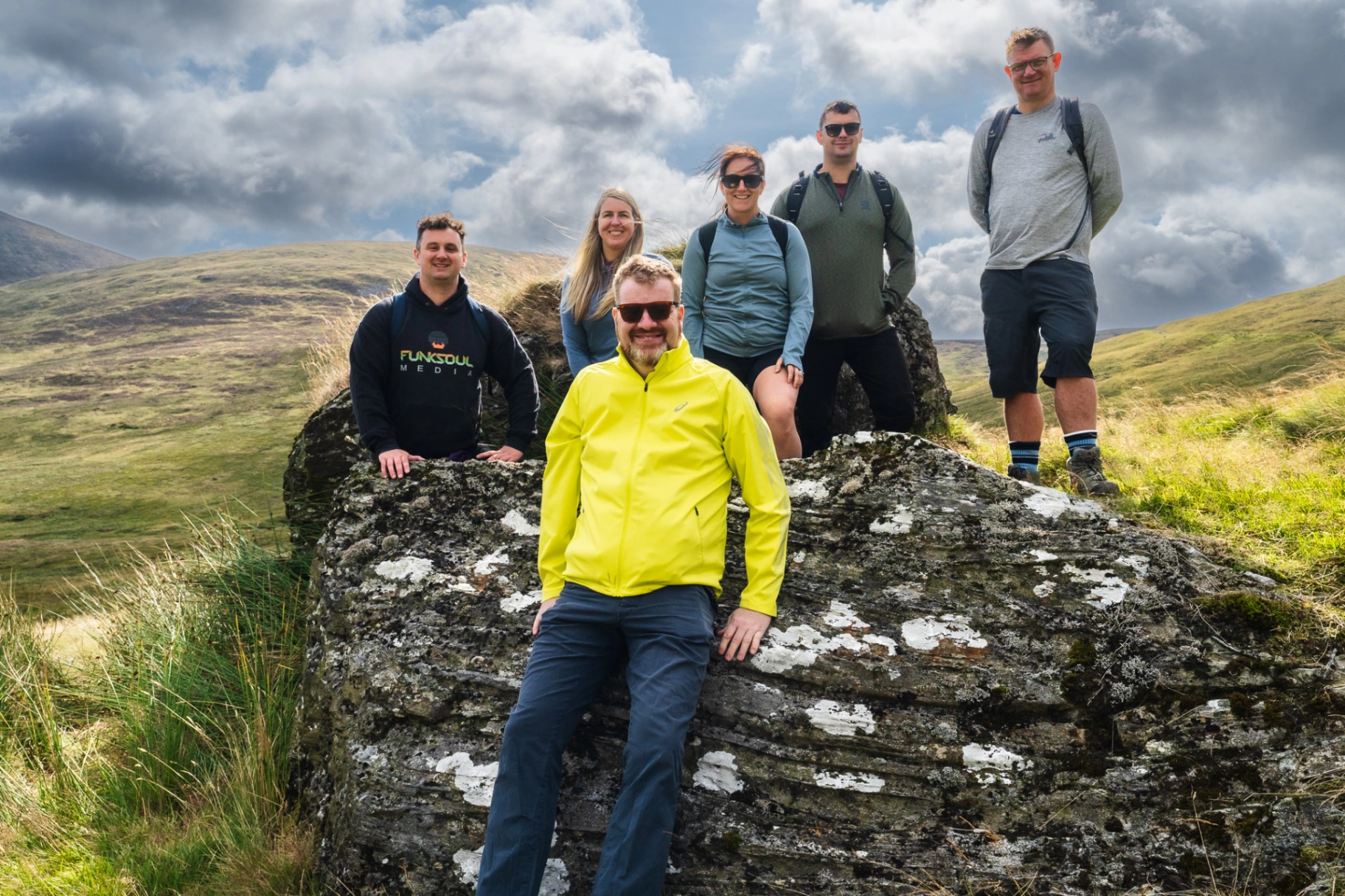 Martin Murtagh with Growth Network members hiking in the Mourne Mountains