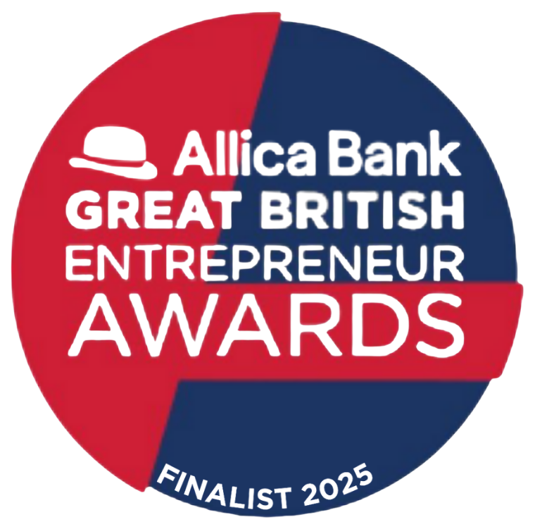 Allica Bank Great British Entrepreneur Awards 2025 finalist badge