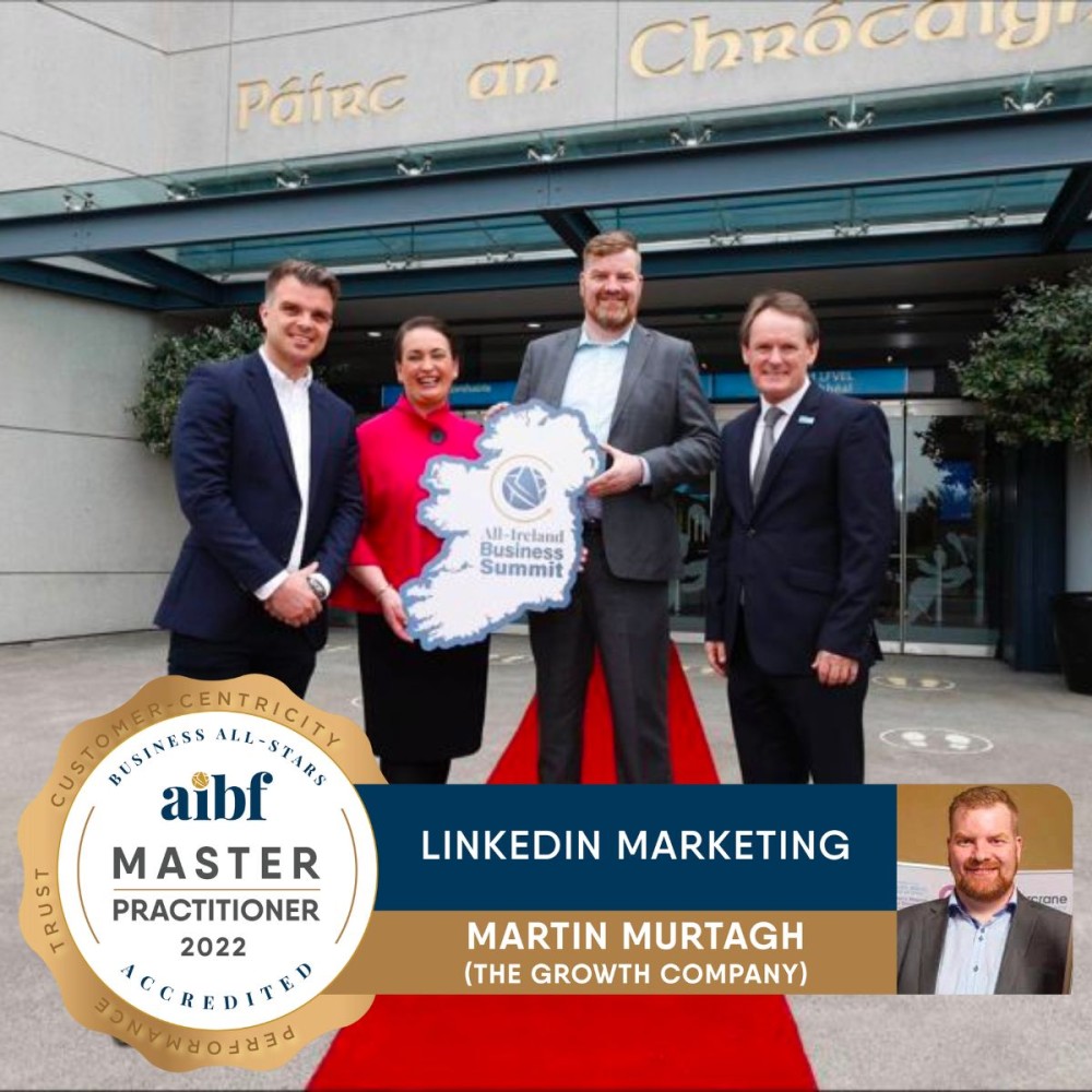 Martin Murtagh honoured as an AIBF Master Practitioner in LinkedIn Marketing